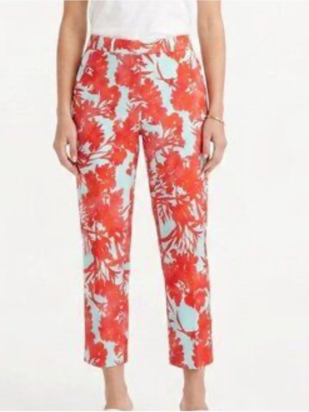 Banana Republic Coral Floral Straight-Leg Pants 8